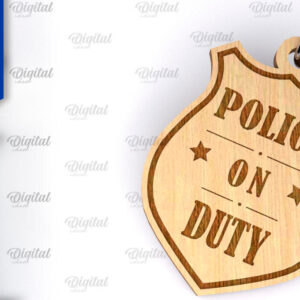 Intra απο ξύλο plywood 3mm-4mm πάχος – Ξύλινο μπρελόκ αστυνομικής κοπής με λέιζερ Δίασταση 5x5 cm INTRAFABR-99551140