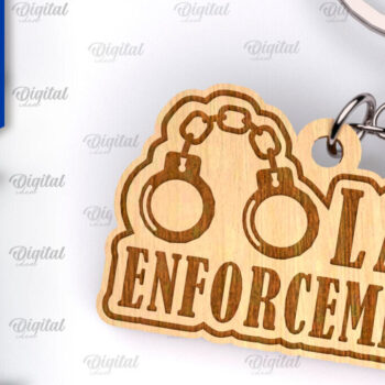 Intra απο ξύλο plywood 3mm-4mm πάχος – Ξύλινο μπρελόκ αστυνομικής κοπής με λέιζερ Δίασταση  5x5 cm INTRAFABR-99551164 - Image 1