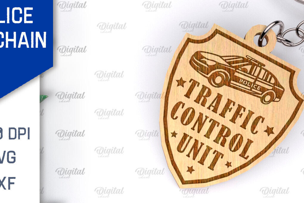 Intra απο ξύλο plywood 3mm-4mm πάχος – Ξύλινο μπρελόκ αστυνομικής κοπής με λέιζερ Δίασταση  5x5 cm INTRAFABR-99551206