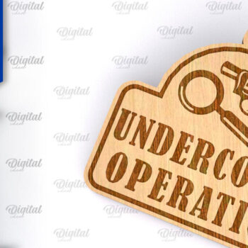 Intra απο ξύλο plywood 3mm-4mm πάχος – Ξύλινο μπρελόκ αστυνομικής κοπής με λέιζερ Δίασταση  5x5 cm INTRAFABR-99551280 - Image 1