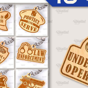 Intra απο ξύλο plywood 3mm-4mm πάχος – Πακέτο κοπής λέιζερ με ξύλινο μπρελόκ Police Δίασταση 5x5 cm INTRAFABR-99555893 - Image 1