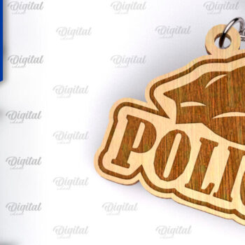 Intra απο ξύλο plywood 3mm-4mm πάχος – Πακέτο κοπής λέιζερ με ξύλινο μπρελόκ Police Δίασταση 5x5 cm INTRAFABR-99555893 - Image 4