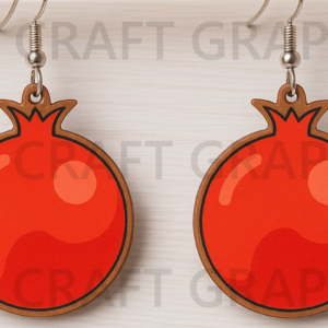 Intra απο ξύλο plywood 3mm-4mm πάχος – Αρχείο Σκουλαρίκια Ρόδι Δίασταση  5x5 cm INTRAFABR-123671404