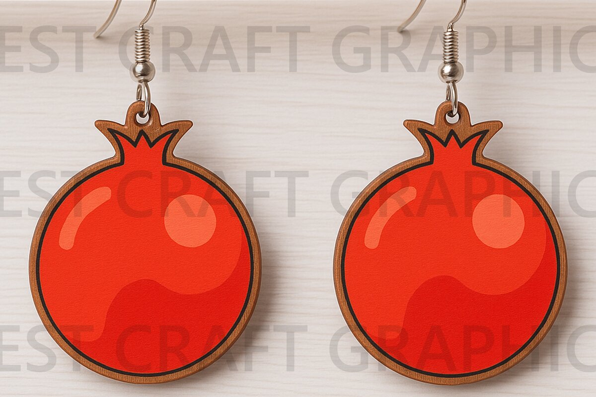 Intra απο ξύλο plywood 3mm-4mm πάχος – Αρχείο Σκουλαρίκια Ρόδι Δίασταση  5x5 cm INTRAFABR-123671404