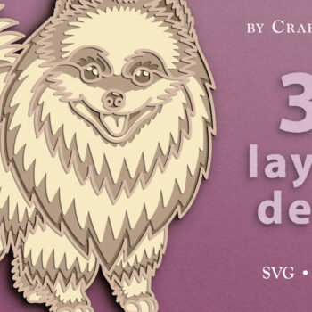 Intra απο ξύλο plywood 3mm-4mm πάχος – Αρχείο αποκοπής με 3D στρώματα Pomeranian Spitz Δίασταση  20x20 cm INTRAFABR-62908098 - Image 1