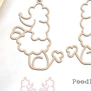 Intra απο ξύλο plywood 3mm-4mm πάχος – Αρχείο κοπής με λέιζερ σκουλαρίκια σκυλάκου κανίς Δίασταση  5x5 cm INTRAFABR-118954624 - Image 1