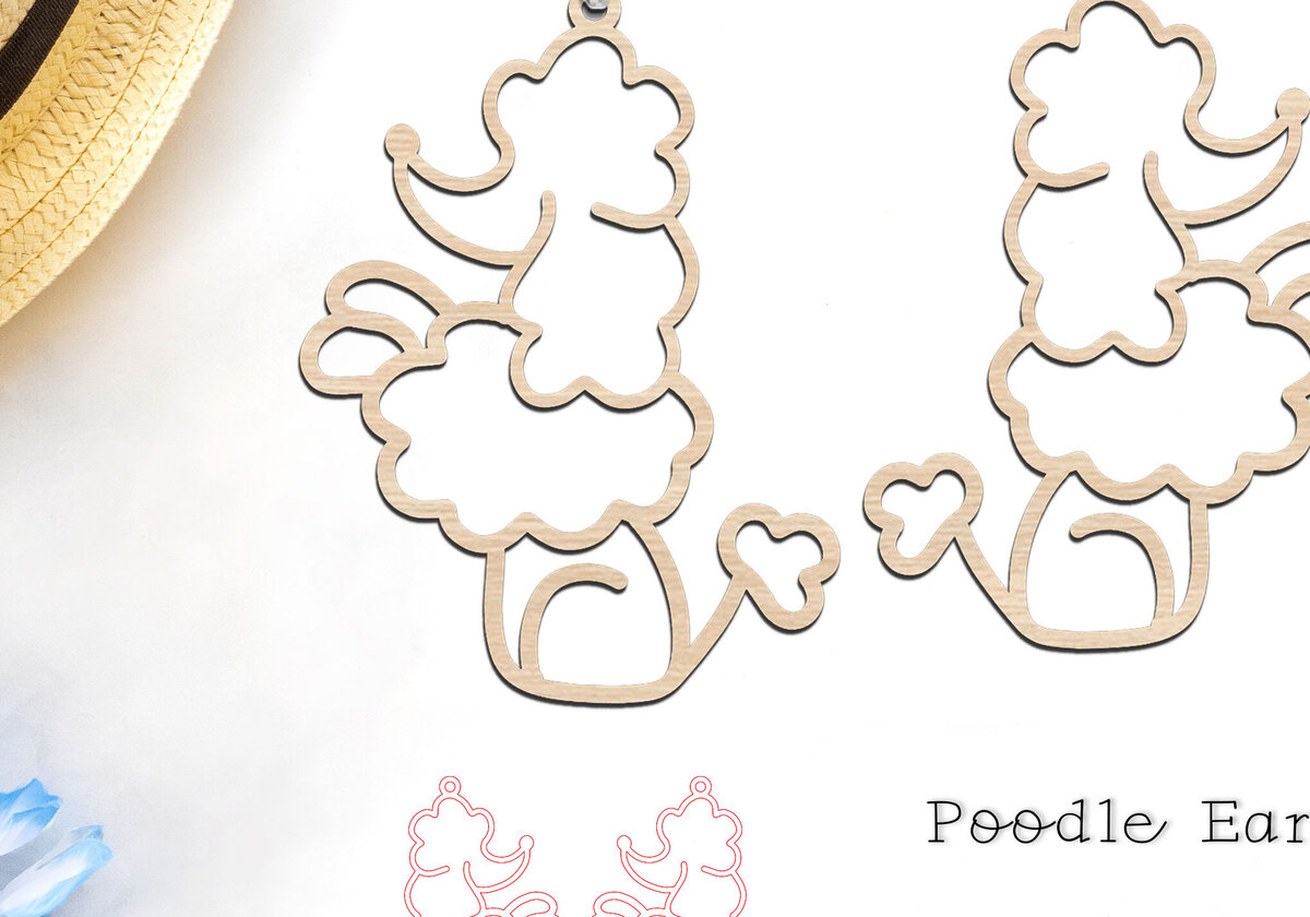 Intra απο ξύλο plywood 3mm-4mm πάχος – Αρχείο κοπής με λέιζερ σκουλαρίκια σκυλάκου κανίς Δίασταση  5x5 cm INTRAFABR-118954624