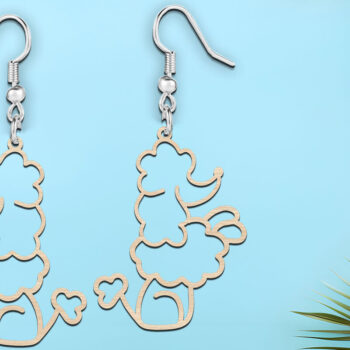 Intra απο ξύλο plywood 3mm-4mm πάχος – Αρχείο κοπής με λέιζερ σκουλαρίκια σκυλάκου κανίς Δίασταση  5x5 cm INTRAFABR-118954624 - Image 5