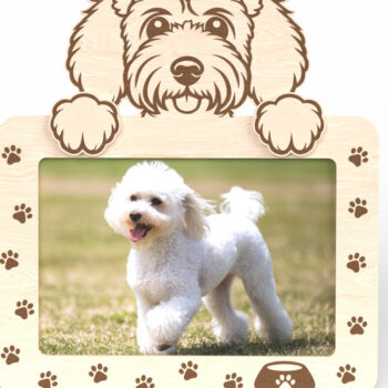 Intra απο ξύλο plywood 3mm-4mm πάχος – Κορνίζα φωτογραφιών Poodle Dog - Δίασταση 20x20 cm INTRAFABR-117566586 - Image 1