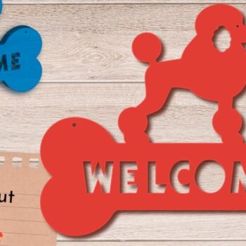 Intra απο ξύλο plywood 3mm-4mm πάχος – Σημάδι καλωσορίσματος σκύλου κανίς, Πόρτα ιδιοκτήτη σκύλου Δίασταση  20x20 cm INTRAFABR-80602926 - Image 1