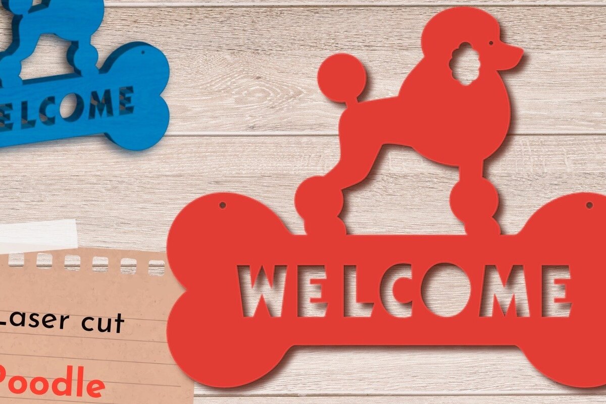 Intra απο ξύλο plywood 3mm-4mm πάχος – Σημάδι καλωσορίσματος σκύλου κανίς, Πόρτα ιδιοκτήτη σκύλου Δίασταση  20x20 cm INTRAFABR-80602926