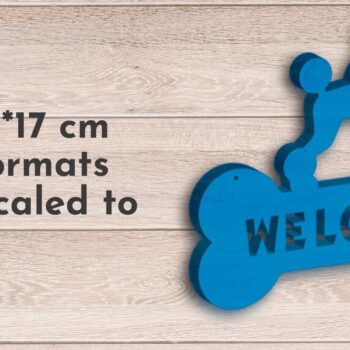 Intra απο ξύλο plywood 3mm-4mm πάχος – Σημάδι καλωσορίσματος σκύλου κανίς, Πόρτα ιδιοκτήτη σκύλου Δίασταση  20x20 cm INTRAFABR-80602926 - Image 2