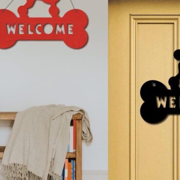 Intra απο ξύλο plywood 3mm-4mm πάχος – Σημάδι καλωσορίσματος σκύλου κανίς, Πόρτα ιδιοκτήτη σκύλου Δίασταση  20x20 cm INTRAFABR-80602926 - Image 3