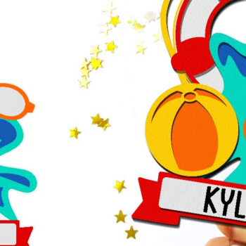 Intra απο ξύλο plywood 3mm-4mm πάχος – Pool Party Cake Topper Δίασταση  20x20 cm INTRAFABR-94687781 - Image 1