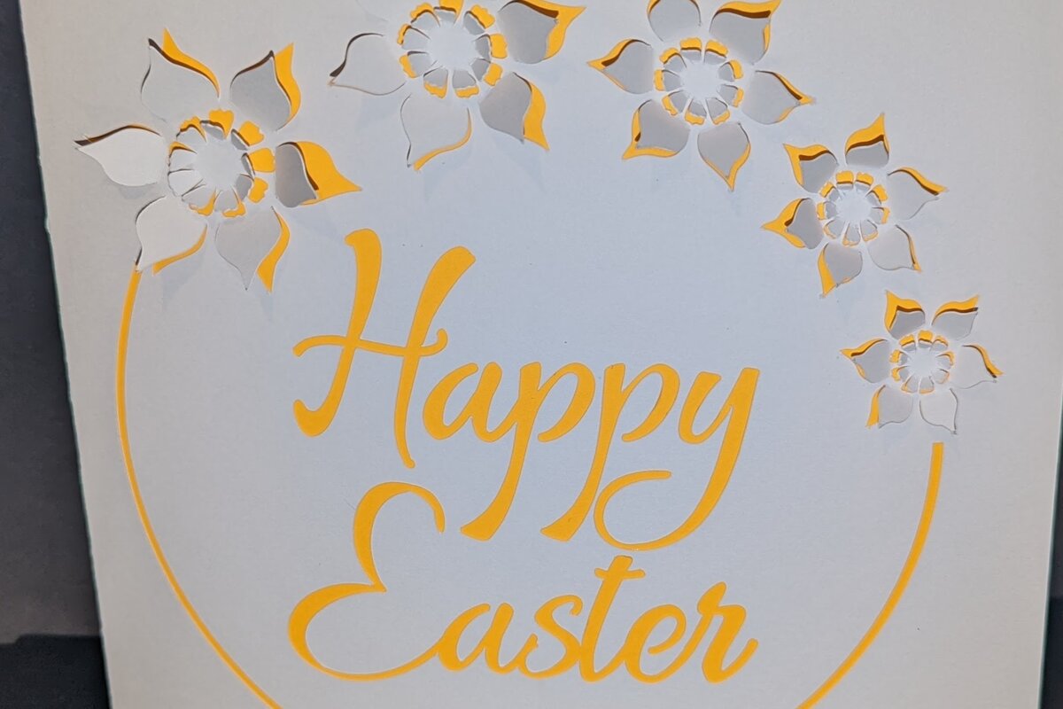 Intra απο ξύλο plywood 3mm-4mm πάχος – Pop Up Daffodil Πάσχα Δίασταση  20x20 cm INTRAFABR-28762951