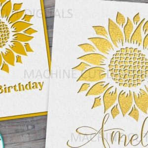 Intra απο ξύλο plywood 3mm-4mm πάχος – Αναδυόμενη κάρτα γενεθλίων Sunflower Δίασταση  20x20 cm INTRAFABR-18991114