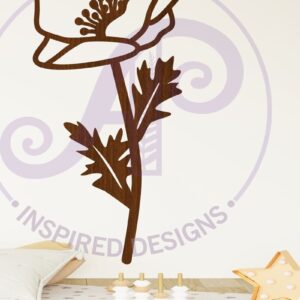 Intra απο ξύλο plywood 3mm-4mm πάχος – Πινακίδα τοίχου Poppy Flower Δίασταση 40x30 cm INTRAFABR-104204932