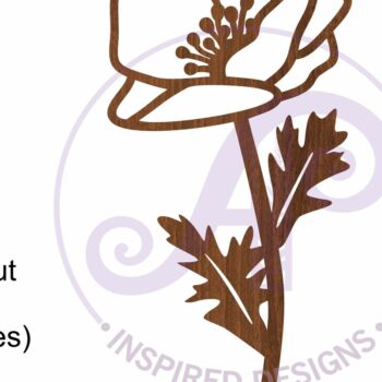 Intra απο ξύλο plywood 3mm-4mm πάχος – Πινακίδα τοίχου Poppy Flower Δίασταση  40x30 cm INTRAFABR-104204932 - Image 2