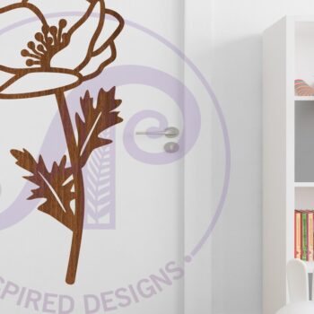 Intra απο ξύλο plywood 3mm-4mm πάχος – Πινακίδα τοίχου Poppy Flower Δίασταση  40x30 cm INTRAFABR-104204932 - Image 4