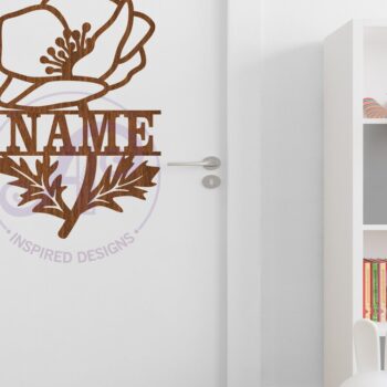 Intra απο ξύλο plywood 3mm-4mm πάχος – Πινακίδα ονόματος παπαρούνας Πρότυπο κοπής λέιζερ Δίασταση  20x20 cm INTRAFABR-78906519 - Image 2