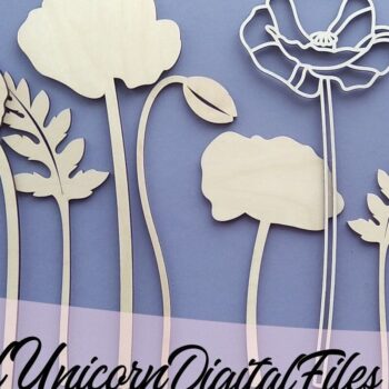 Intra απο ξύλο plywood 3mm-4mm πάχος – Λουλούδι κομμένο με λέιζερ Poppy Δίασταση  20x20 cm INTRAFABR-33675358 - Image 5