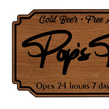 Intra απο ξύλο plywood 3mm-4mm πάχος – Pop's Pub Sign Δίασταση  40x30 cm INTRAFABR-12028324 - Image 1