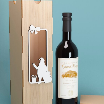 Intra απο ξύλο plywood 3mm-4mm πάχος – Χριστουγεννιάτικο κουτί κρασιού ή θήκη κρασιού X3 Δίασταση  20x20 cm INTRAFABR-119548035 - Image 2