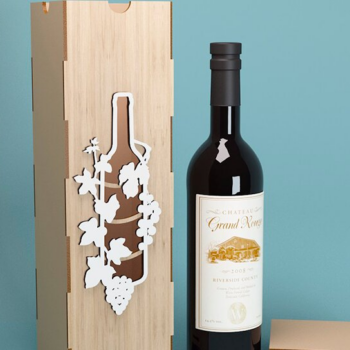 Intra απο ξύλο plywood 3mm-4mm πάχος – Χριστουγεννιάτικο κουτί κρασιού ή θήκη κρασιού X3 Δίασταση  20x20 cm INTRAFABR-119548035 - Image 3