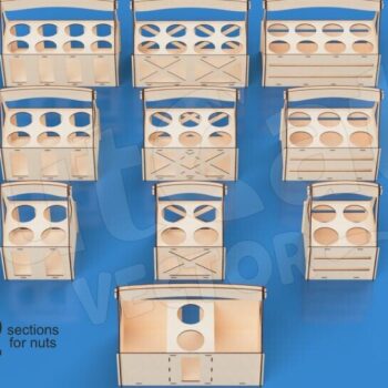 Intra απο ξύλο plywood 3mm-4mm πάχος – Φορητό κουτί για 2-8 μπουκάλια μπύρας Δίασταση  20x20 cm INTRAFABR-119310600 - Image 1