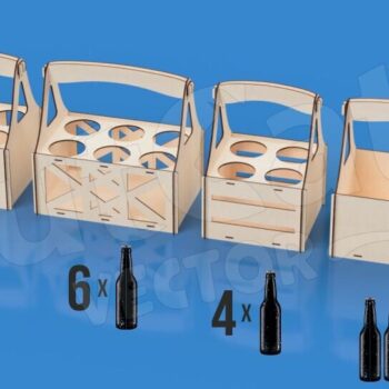 Intra απο ξύλο plywood 3mm-4mm πάχος – Φορητό κουτί για 2-8 μπουκάλια μπύρας Δίασταση  20x20 cm INTRAFABR-119310600 - Image 2