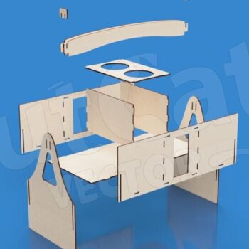 Intra απο ξύλο plywood 3mm-4mm πάχος – Φορητό κουτί για 2-8 μπουκάλια μπύρας Δίασταση  20x20 cm INTRAFABR-119310600 - Image 3