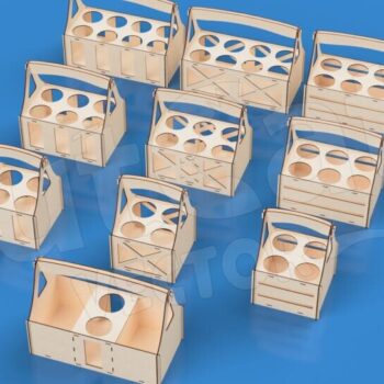 Intra απο ξύλο plywood 3mm-4mm πάχος – Φορητό κουτί για 2-8 μπουκάλια μπύρας Δίασταση  20x20 cm INTRAFABR-119310600 - Image 4