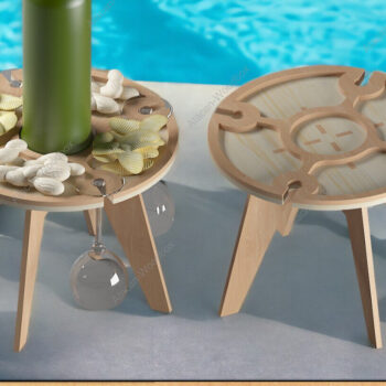 Intra απο ξύλο plywood 3mm-4mm πάχος – Φορητό τραπέζι κρασιού με ποτηροθήκη an Δίασταση  20x20 cm INTRAFABR-92299951 - Image 1