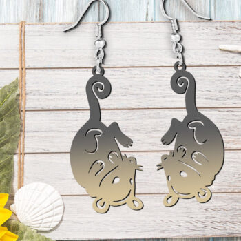 Intra απο ξύλο plywood 3mm-4mm πάχος – Possum Animal Earrings Design Cut Laser Δίασταση  5x5 cm INTRAFABR-120857729 - Image 3