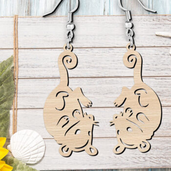 Intra απο ξύλο plywood 3mm-4mm πάχος – Possum Animal Earrings Design Cut Laser Δίασταση  5x5 cm INTRAFABR-120857729 - Image 4