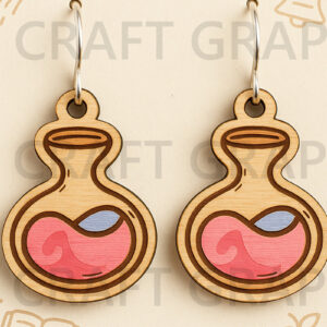 Intra απο ξύλο plywood 3mm-4mm πάχος – Potion Bottle Earrings – Science Lab Δίασταση 5x5 cm INTRAFABR-124955782