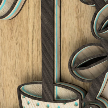 Intra απο ξύλο plywood 3mm-4mm πάχος – 3D Layered Coffee Pouring Coffee Δίασταση  20x20 cm INTRAFABR-49517268 - Image 3