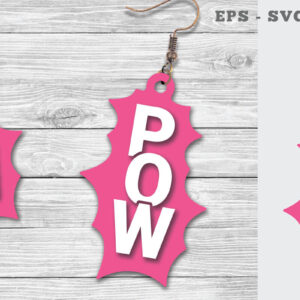 Intra απο ξύλο plywood 3mm-4mm πάχος – Pow σκουλαρίκια κομμένα με λέιζερ Δίασταση 5x5 cm INTRAFABR-112013839