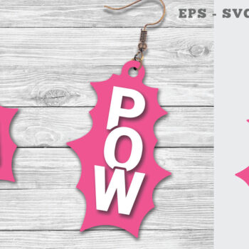 Intra απο ξύλο plywood 3mm-4mm πάχος – Pow σκουλαρίκια κομμένα με λέιζερ Δίασταση  5x5 cm INTRAFABR-112013839 - Image 1