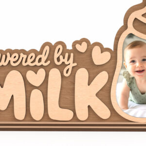 Intra απο ξύλο plywood 3mm-4mm πάχος – Powered by Milk Baby Bottle Κορνίζα φωτογραφιών Δίασταση 20x20 cm INTRAFABR-117705823