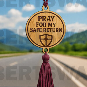 Intra απο ξύλο plywood 3mm-4mm πάχος – Pray for My Safe Return – Κρεμάστρα αυτοκινήτου Δίασταση 20x20 cm INTRAFABR-124433632