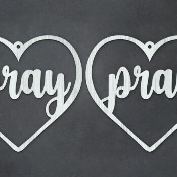 Intra απο ξύλο plywood 3mm-4mm πάχος – Pray Ukraine Heart Earrings Δίασταση  5x5 cm INTRAFABR-26582813 - Image 2