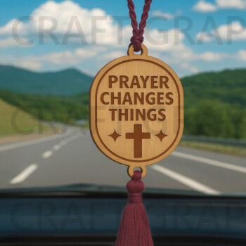 Intra απο ξύλο plywood 3mm-4mm πάχος – Η προσευχή αλλάζει τα πράγματα Κρεμάστρα Δίασταση  20x20 cm INTRAFABR-124432914 - Image 1