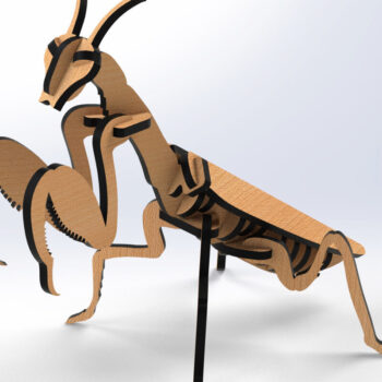 Intra απο ξύλο plywood 3mm-4mm πάχος – Αρχεία λέιζερ τρισδιάστατων ζώων Praying Mantis Δίασταση  20x20 cm INTRAFABR-79733305 - Image 1