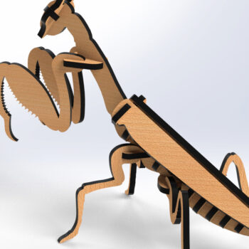 Intra απο ξύλο plywood 3mm-4mm πάχος – Αρχεία λέιζερ τρισδιάστατων ζώων Praying Mantis Δίασταση  20x20 cm INTRAFABR-79733305 - Image 2