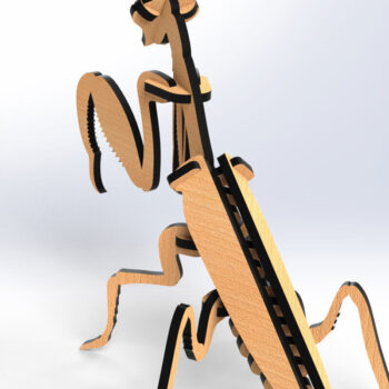 Intra απο ξύλο plywood 3mm-4mm πάχος – Αρχεία λέιζερ τρισδιάστατων ζώων Praying Mantis Δίασταση  20x20 cm INTRAFABR-79733305 - Image 3