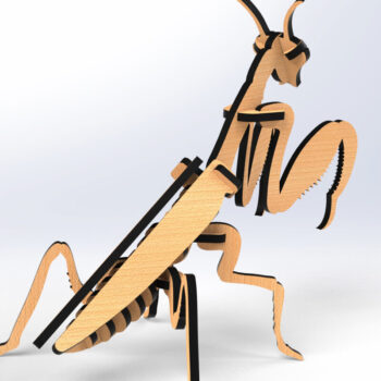 Intra απο ξύλο plywood 3mm-4mm πάχος – Αρχεία λέιζερ τρισδιάστατων ζώων Praying Mantis Δίασταση  20x20 cm INTRAFABR-79733305 - Image 4