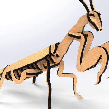 Intra απο ξύλο plywood 3mm-4mm πάχος – Αρχεία λέιζερ τρισδιάστατων ζώων Praying Mantis Δίασταση  20x20 cm INTRAFABR-79733305 - Image 5