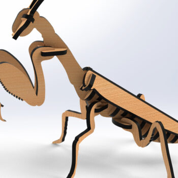 Intra απο ξύλο plywood 3mm-4mm πάχος – Αρχεία λέιζερ τρισδιάστατων ζώων Praying Mantis Δίασταση  20x20 cm INTRAFABR-79733305 - Image 6