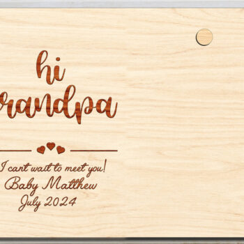 Intra απο ξύλο plywood 3mm-4mm πάχος – Ανακοίνωση εγκυμοσύνης παππούς Δίασταση  20x20 cm INTRAFABR-97023179 - Image 3